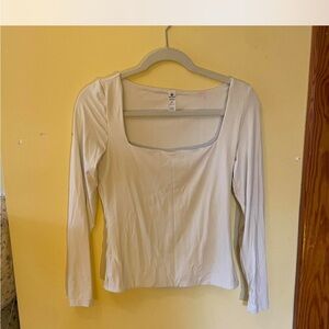 90 Degree By Reflex Cream Long Sleeve Blouse